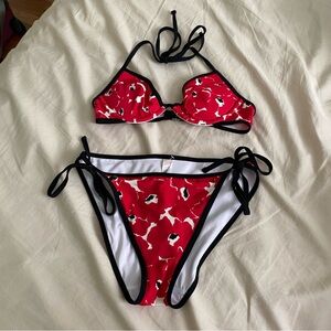 Victoria’s Secret red floral poppies bikini 32A small